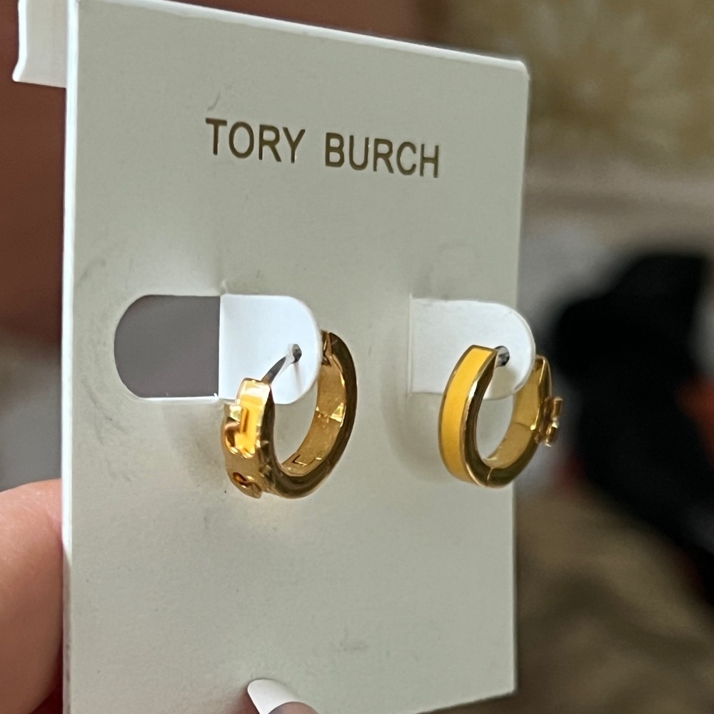 Tory Burch Huggie Gold/Yellow Hoops